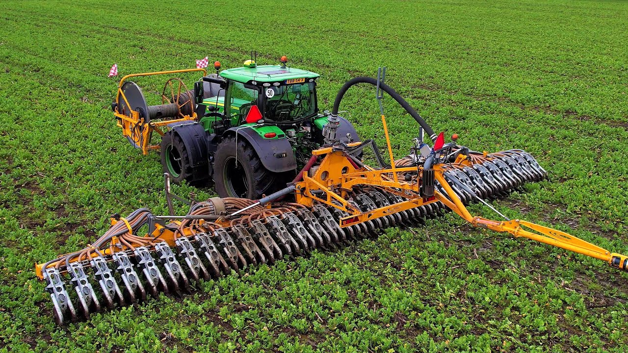 Sleepslang bemesten | John Deere | Tjalma | Injecting slurry | Gülle verschlauchen | Mestseizoen