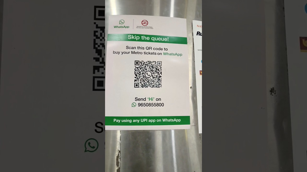 Metro WhatsApp Ticket Booking QR code 2024 l delhi metro l QR code l