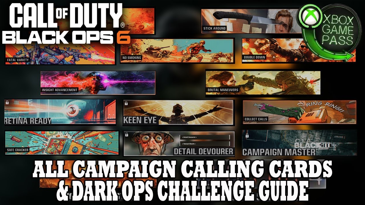 COD Black Ops 6 | ALL Campaign & Dark Ops&nbsp;Calling&nbsp;Cards&nbsp;Challenge Guide