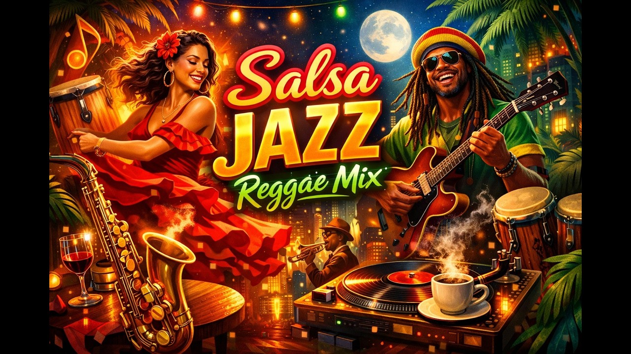 Fusión de Salsa Jazz y Reggae Jazz Mix | Salsa Jazz Meets Reggae Jazz Chill Tropical Night Mix