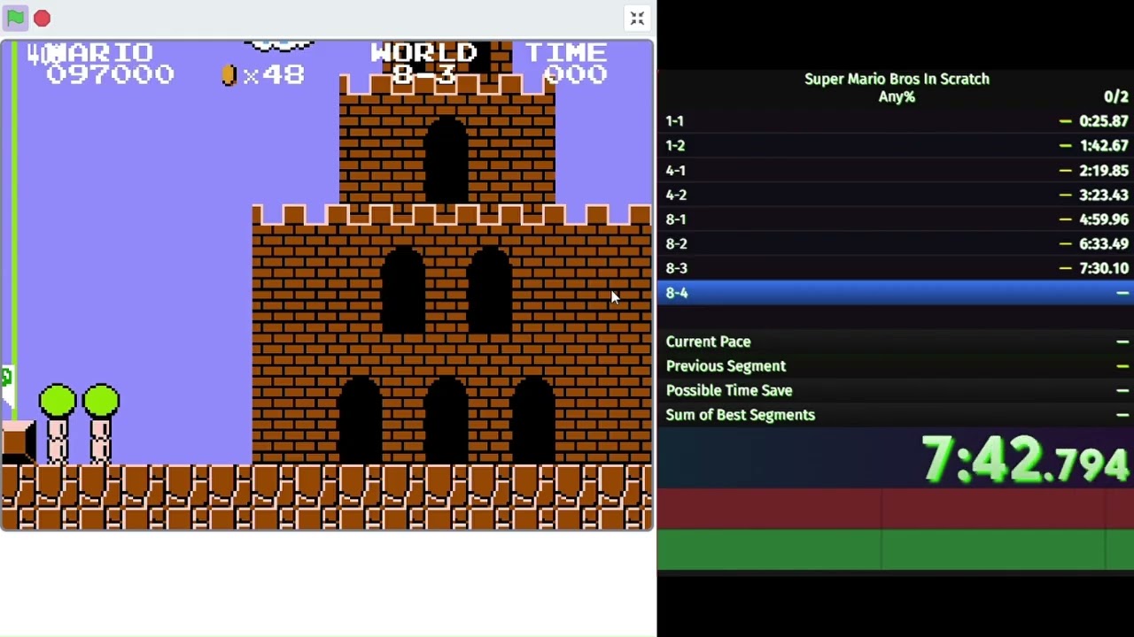 Super Mario Bros In Scratch Speedrun 12:38.092