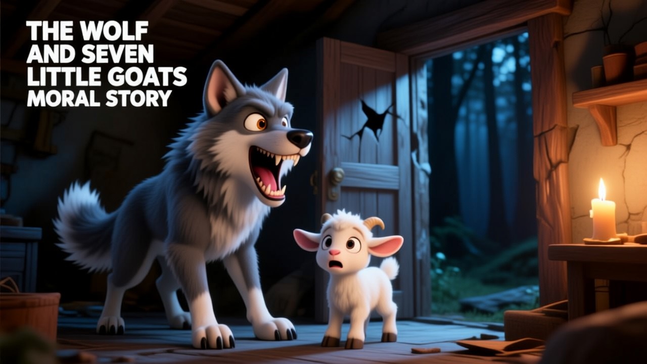 The Wolf and seven little goats #fairytalesstory #moral