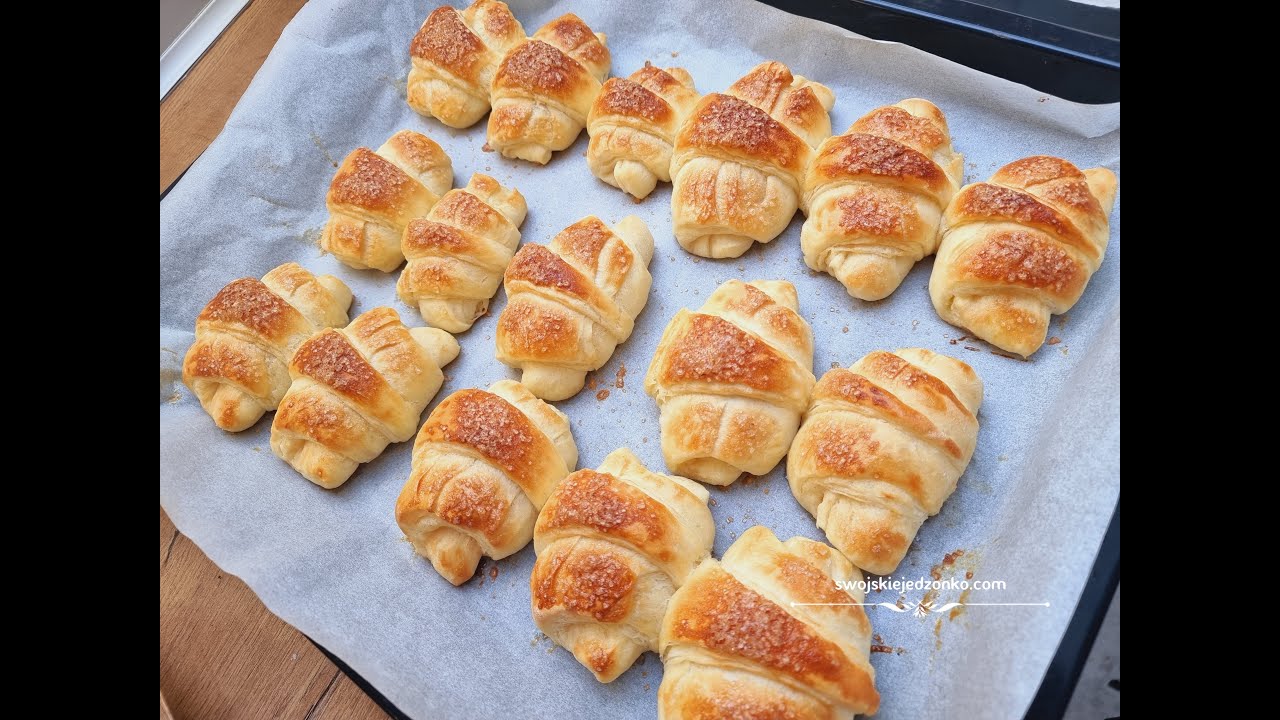 Rogaliki półfrancuskie, z dżemem, zupełnie inne, pyszne, jak z ciasta francuskiego #rogaliki