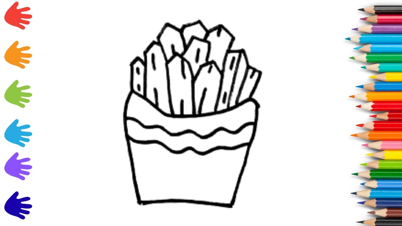 How To Draw cute french fries Drawing, Painting & Coloring For Kids and Toddlers_ Child Art 🐋🌈🎨
