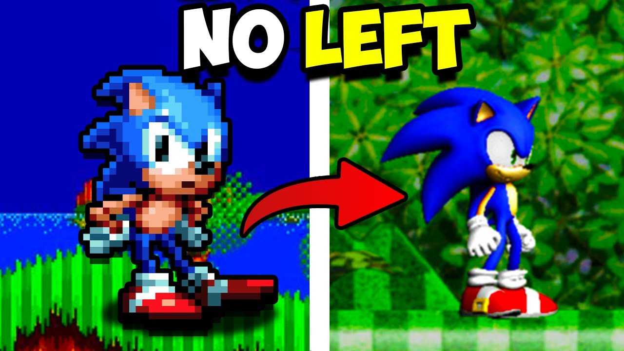 2D Sonic, но если двигаться влево, игра меняется