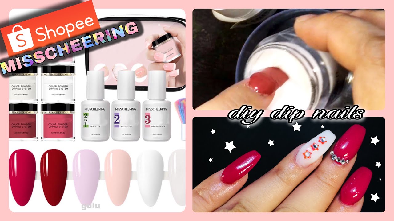 TESTING THIS DIP POWDER KIT from SHOPEE! | MISSCHEERING Dip Powder Kit