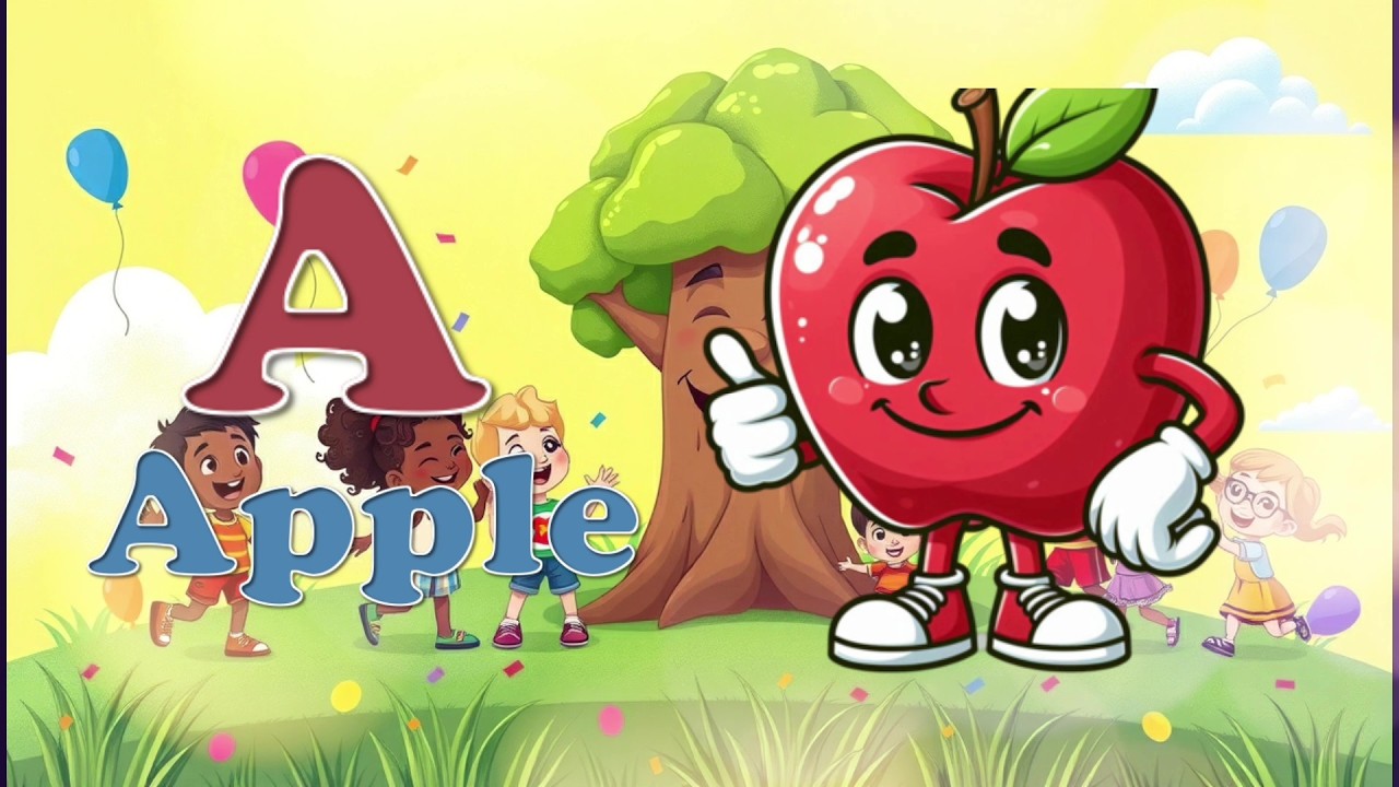 ABC Song for Kids | A is for Apple 🍎 | Fun Alphabet Song with Bright Animations for Kids