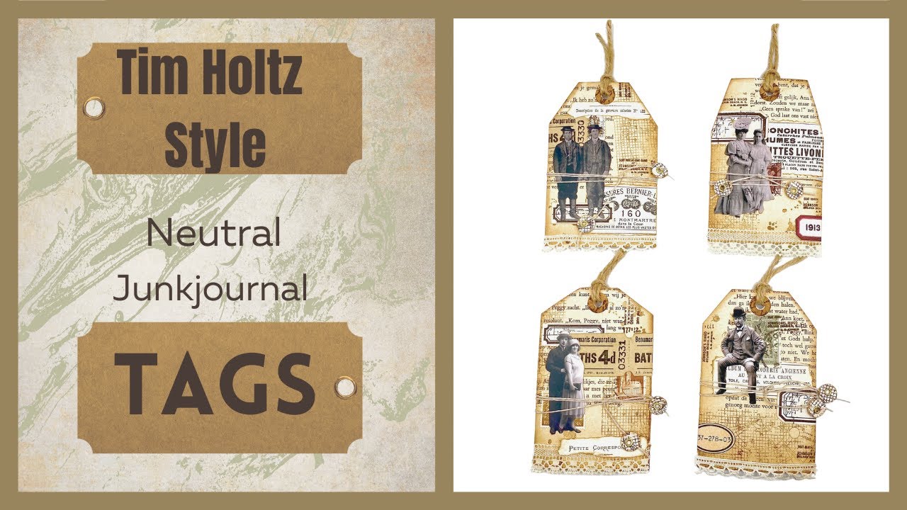 LET'S MAKE SOME NEUTRAL TAGS, @Tim Holtz STYLE #junkjournalideas #papercraft #junkjournal #timholtz