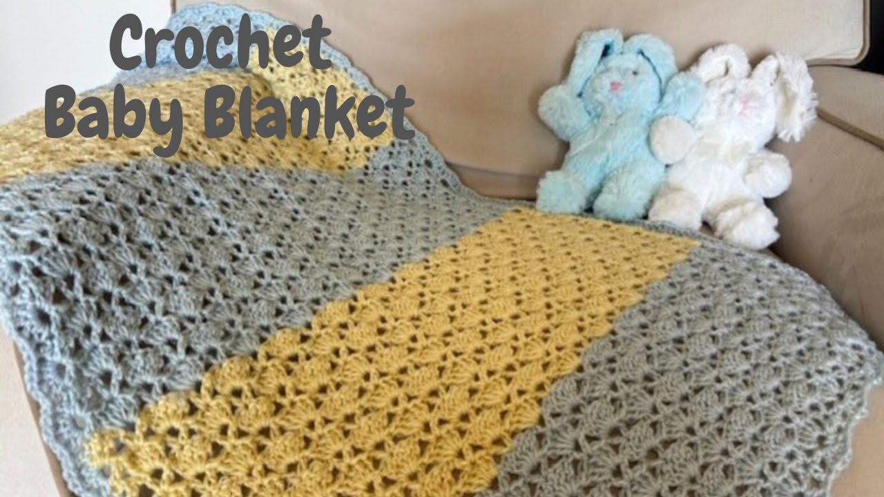 Soft, Sweet & Handmade | Crochet Fan Stitch Baby Blanket Tutorial | Two Row Repeat