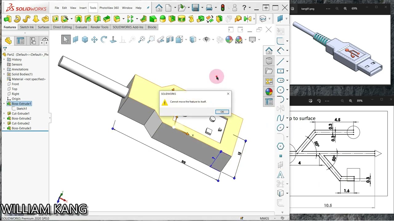 SolidWorks tutorials 61 How to use extrude from offset option