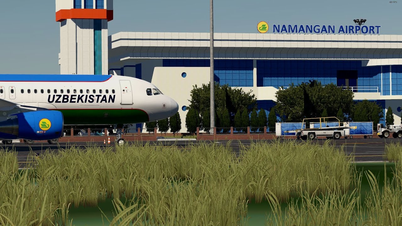 Namangan - Karshi! Airbus A320 Uzbekistan Airways UK32014! Flight Factor A320-214
