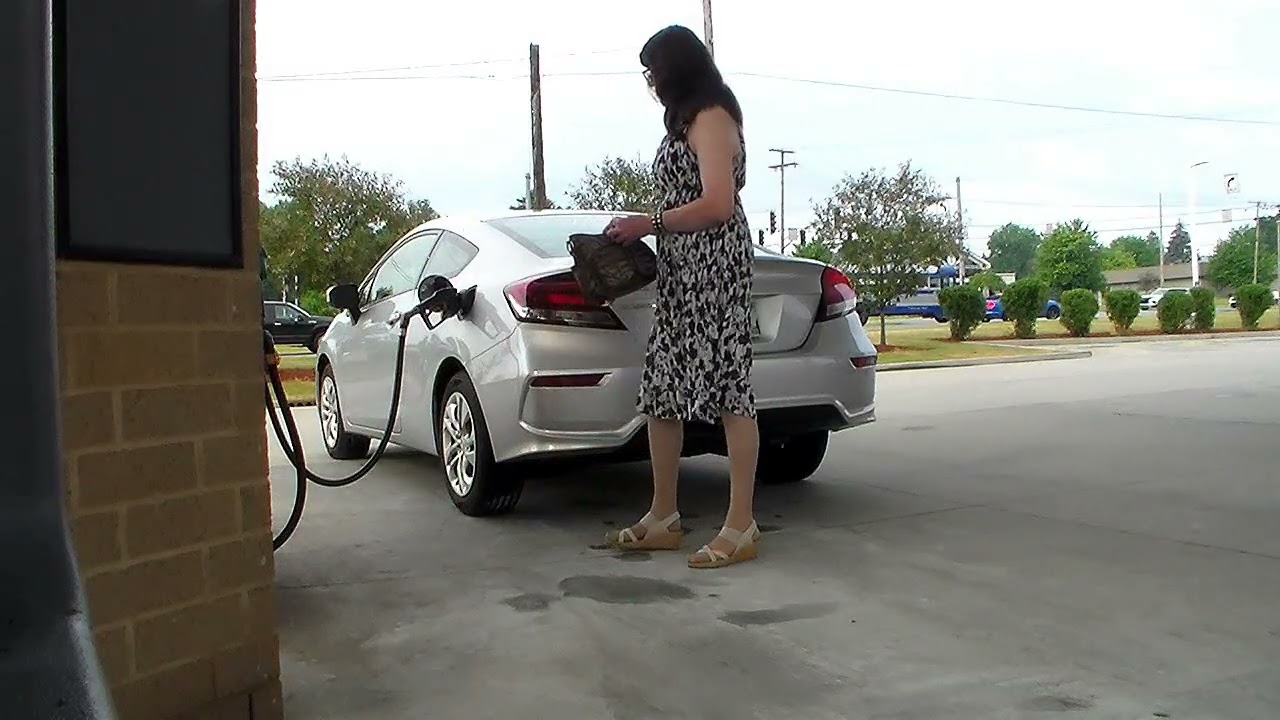 fuel stop in my black/white mididress