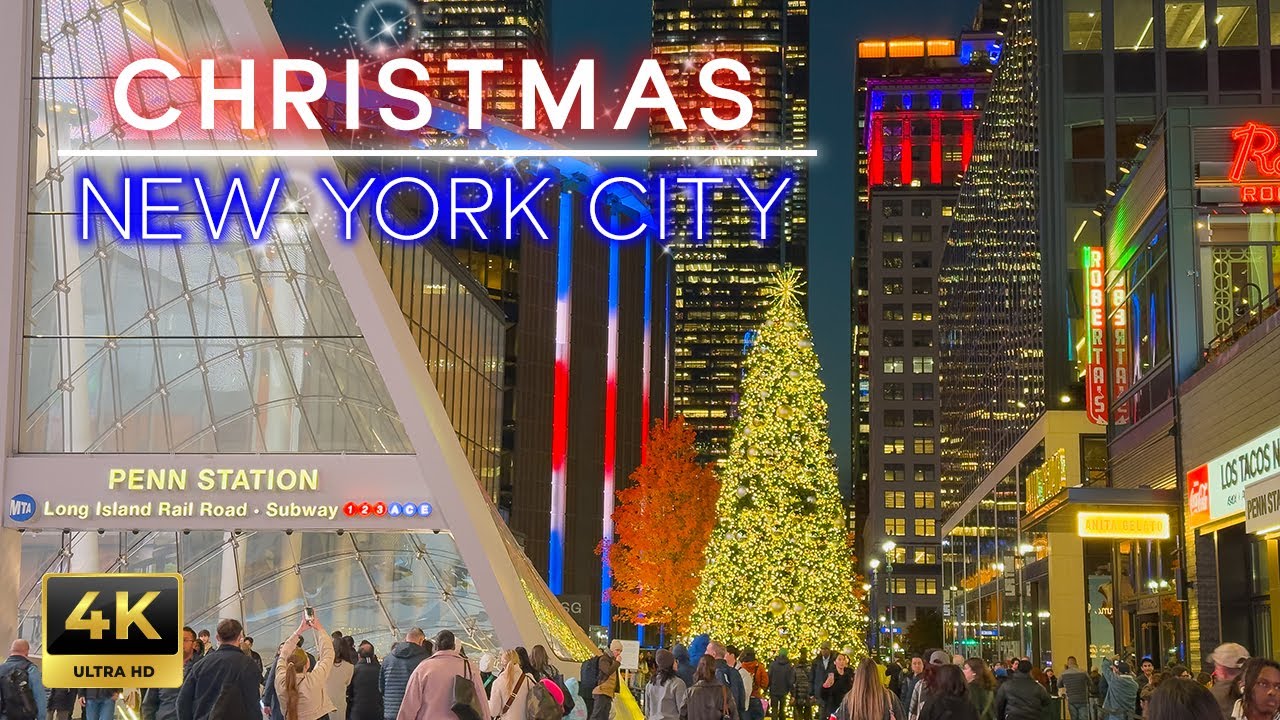 New York City Christmas | Hudson Yards christmas lights & Vessel 2024 | NYC Walking Tour in 4K