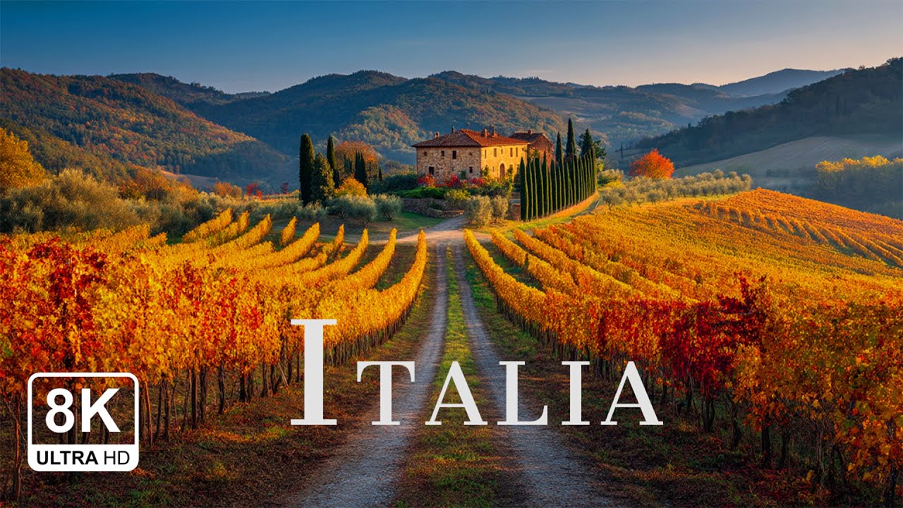 Beautiful Italy 4K - Relaxing Piano Music for Stress Relief, Studying & Sleep