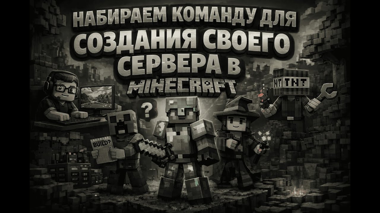 НАБИРАЕМ КОМАНДУ ДЛЯ Создания своего сервера в Minecraft