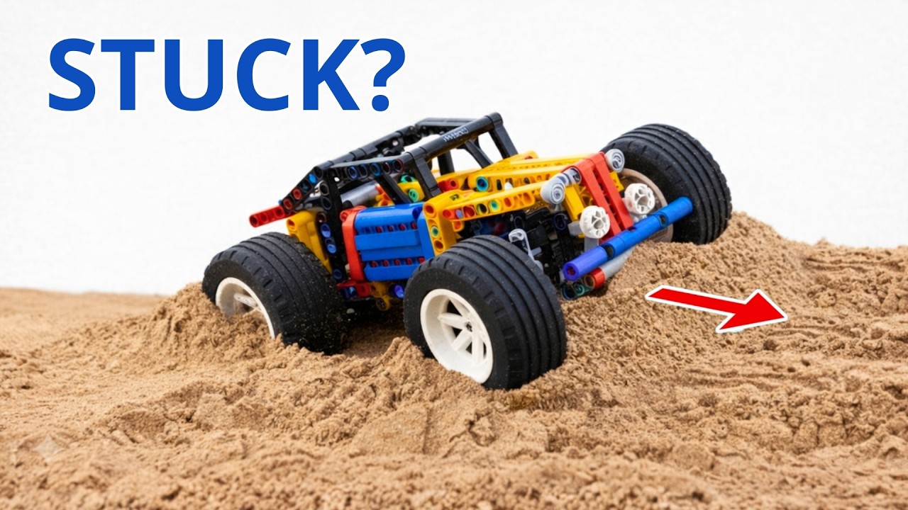 LEGO Technic Car Buried in Deep Sand – Can It Escape? | Brick Sound