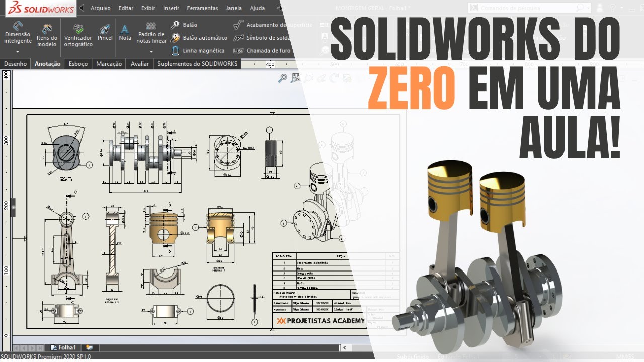Como sair do ZERO no SOLIDWORKS em apenas UMA AULA | SOLIDWORKS PARA INICIANTES