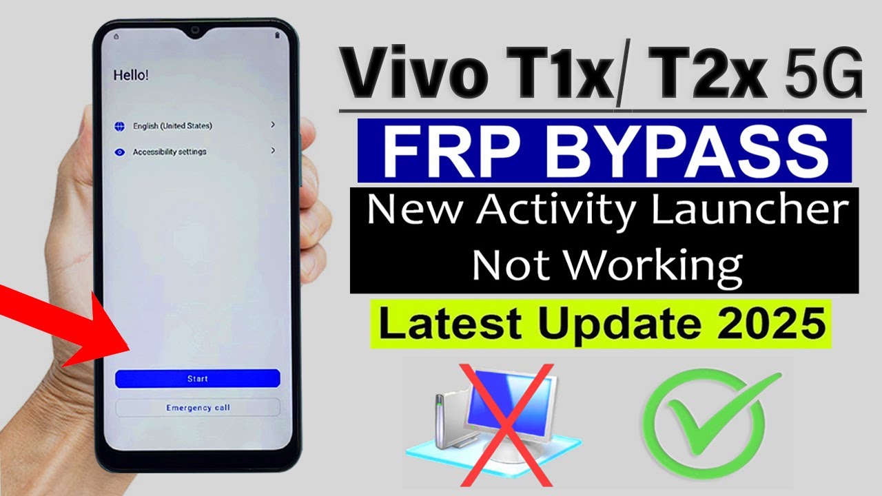 Vivo T1x/ T2x 5G : (New Activity Launcher Not Working) - FRP Bypass | Android 13/14/15 (Without Pc)