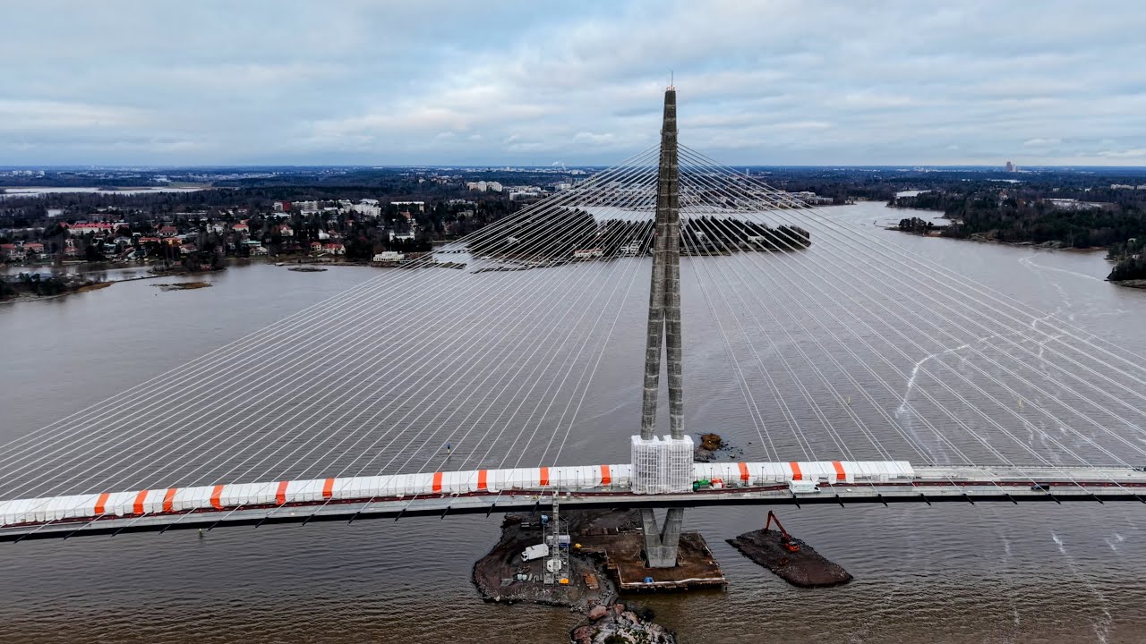 Helsinki The Construction of The Kruunuvuori Bridge, November 2025. DJI Mini 5