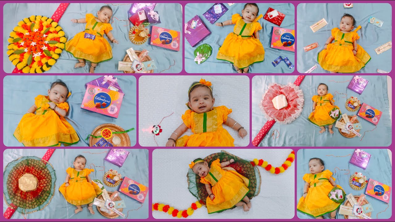 Latest Rakhi Theme Baby Photoshoot Ideas At Home | DIY Rakshbandhan Theme Baby Photoshoot |