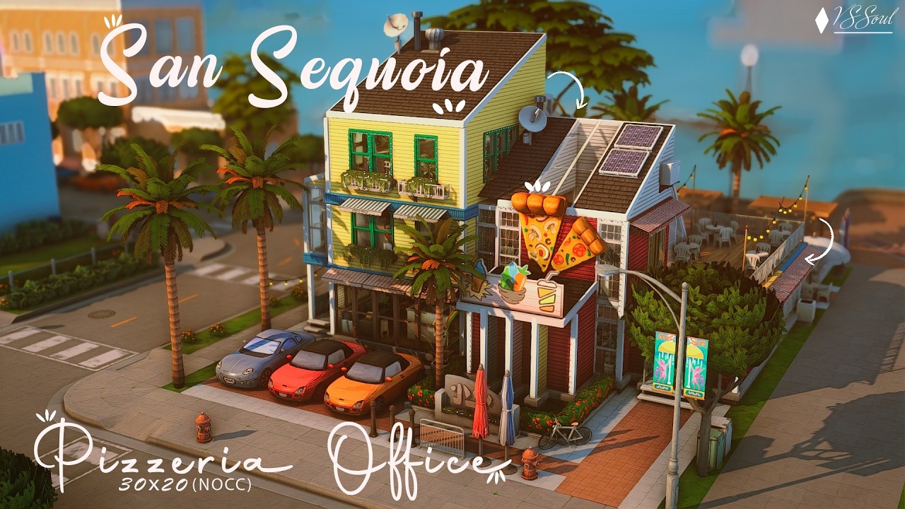 Пиццерия🍕Офис💻│Строительство│SpeedBuild│NO CC [The Sims 4]│