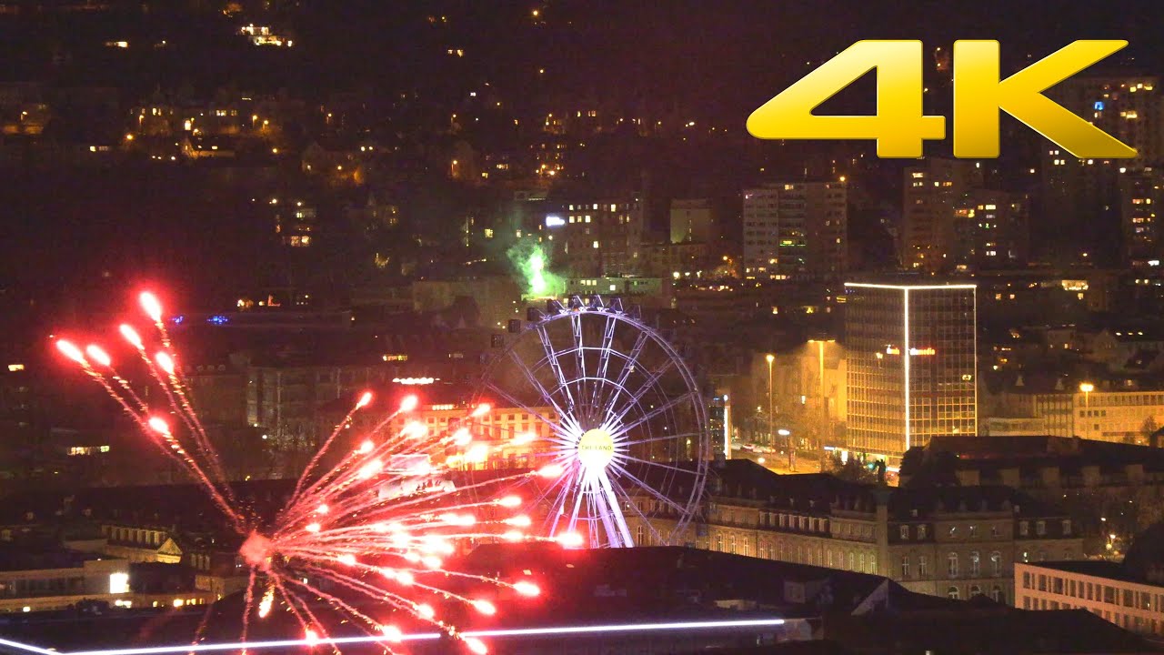4K | Stuttgart new year's fireworks
