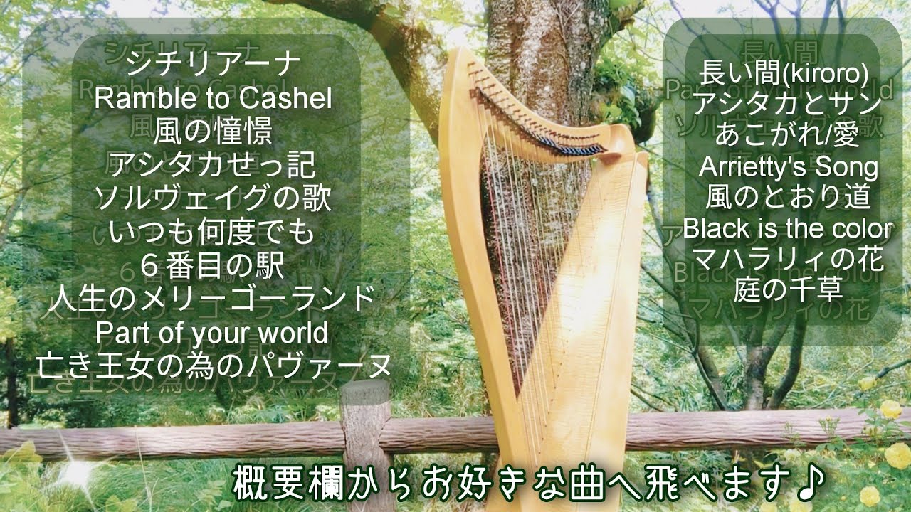 風と奏でるアイリッシュハープ 18曲 1時間　1-hour Harp Music in nature🌿