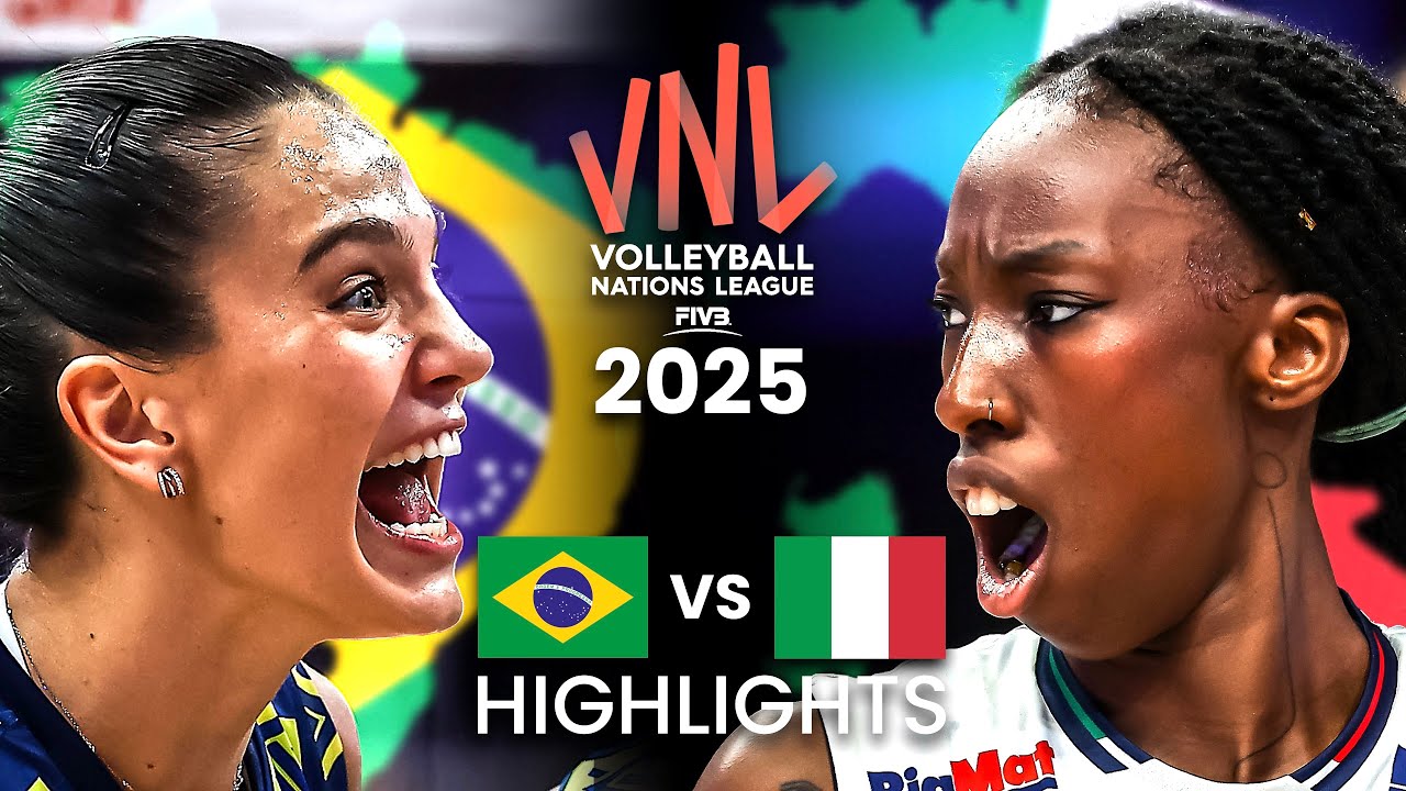 BRAZIL 🇧🇷 vs ITALY 🇮🇹 | HIGHLIGHTS | Women's VNL 2025