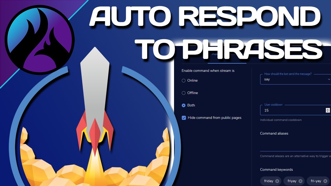 Easy Bot Auto Response to Key Phrases with Streamelements