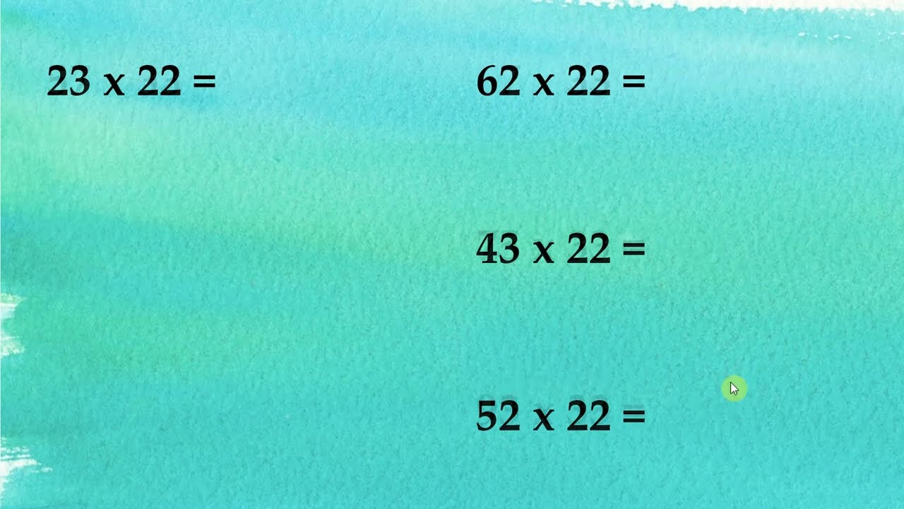 Fast Math Tricks - Multiply a Number by 22, 33, 44