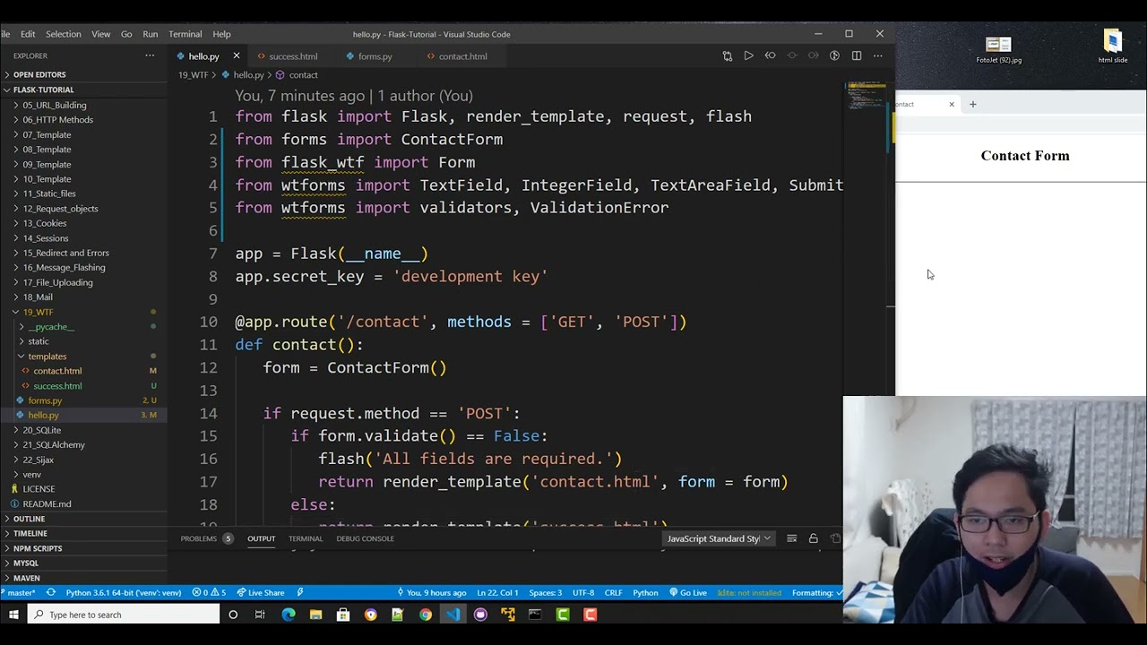 Flask Tutorial  Part 25 Flask WTF