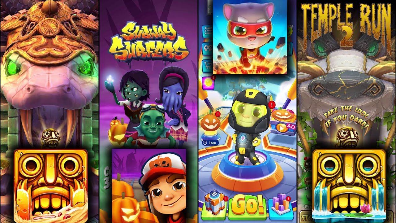 Temple Run 2 Blazing Sands Vs Subway Surfers Cambridge Vs Talking Tom Hero Dash Vs Enchanted Palace