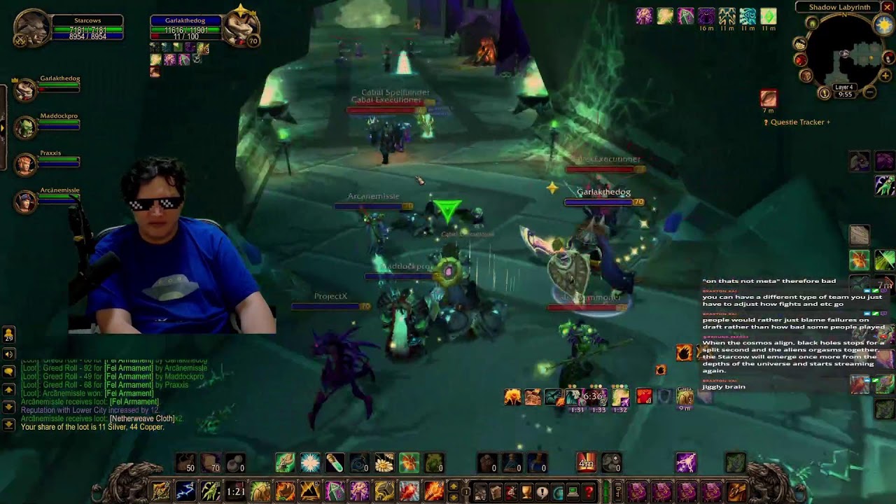 World of Warcraft TBC lvl 70 Shadowlabs gear farming (8(