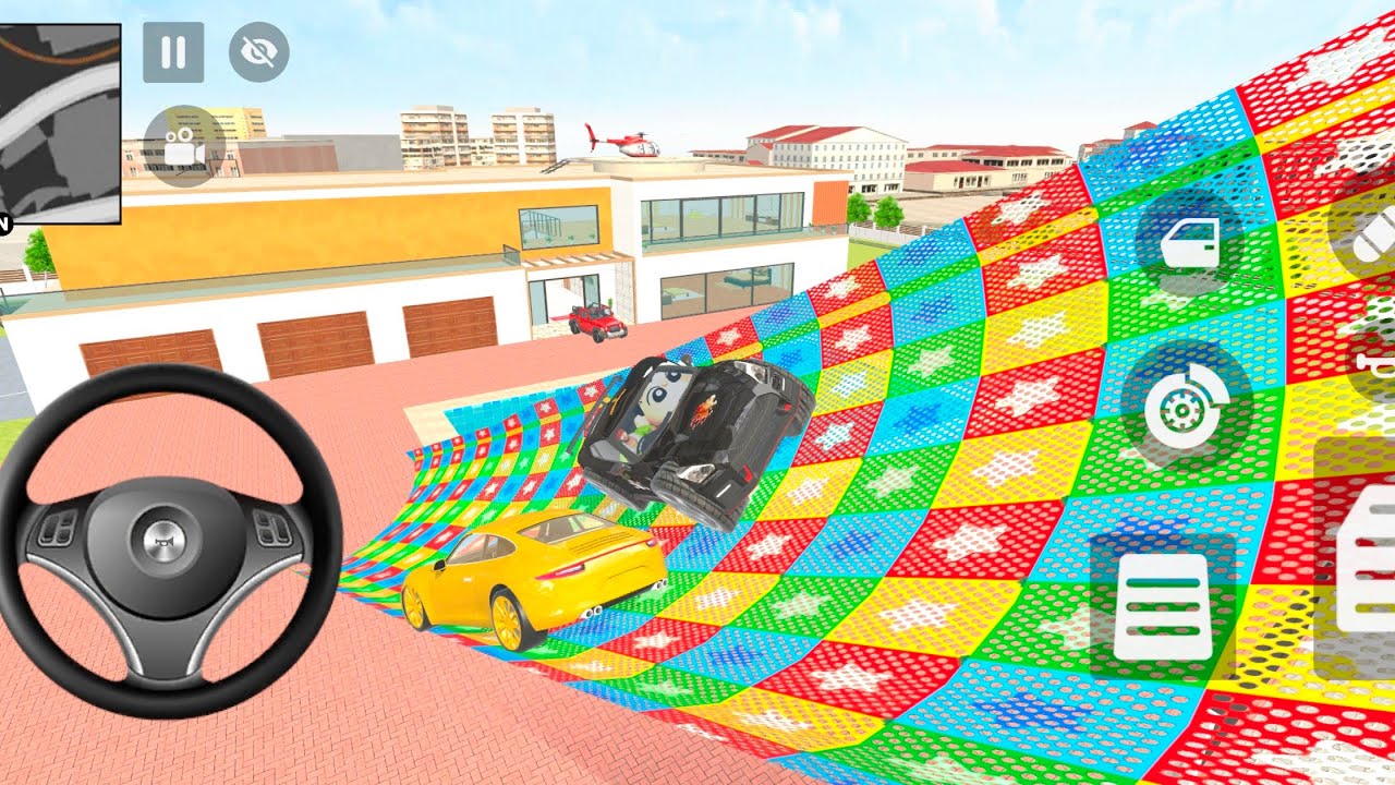 Franklin starts the new fire ramp race with avengers in Indian theft auto simulator 