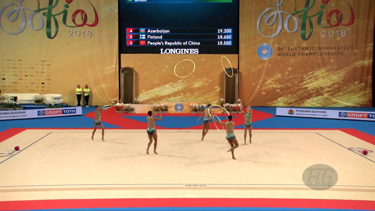 Brazil (BRA) - 2018 Rhythmic Worlds, Sofia (BUL) - Qualifications 5 Hoops
