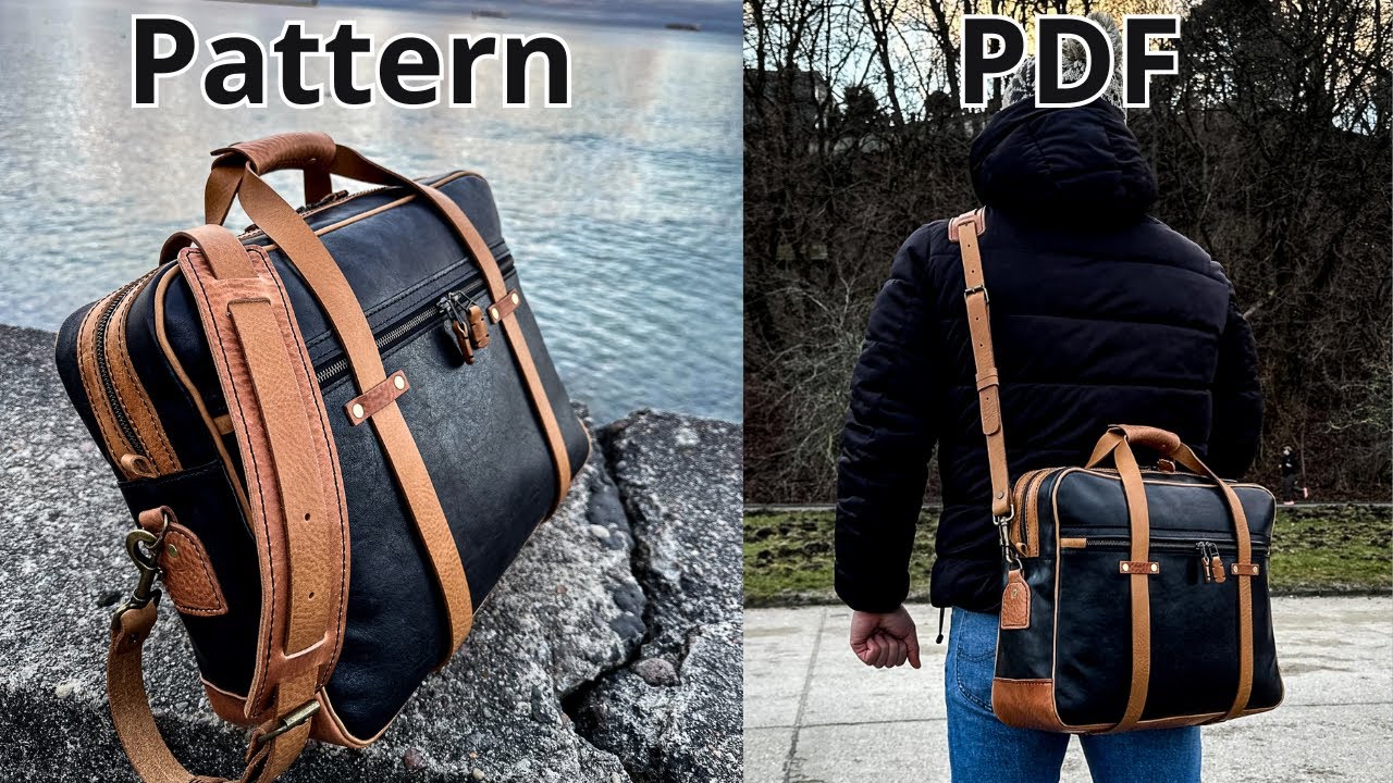 Leather Briefcase pattern/Leather Shoulder Bag patterns/Laptop Bag pattern/ patterns