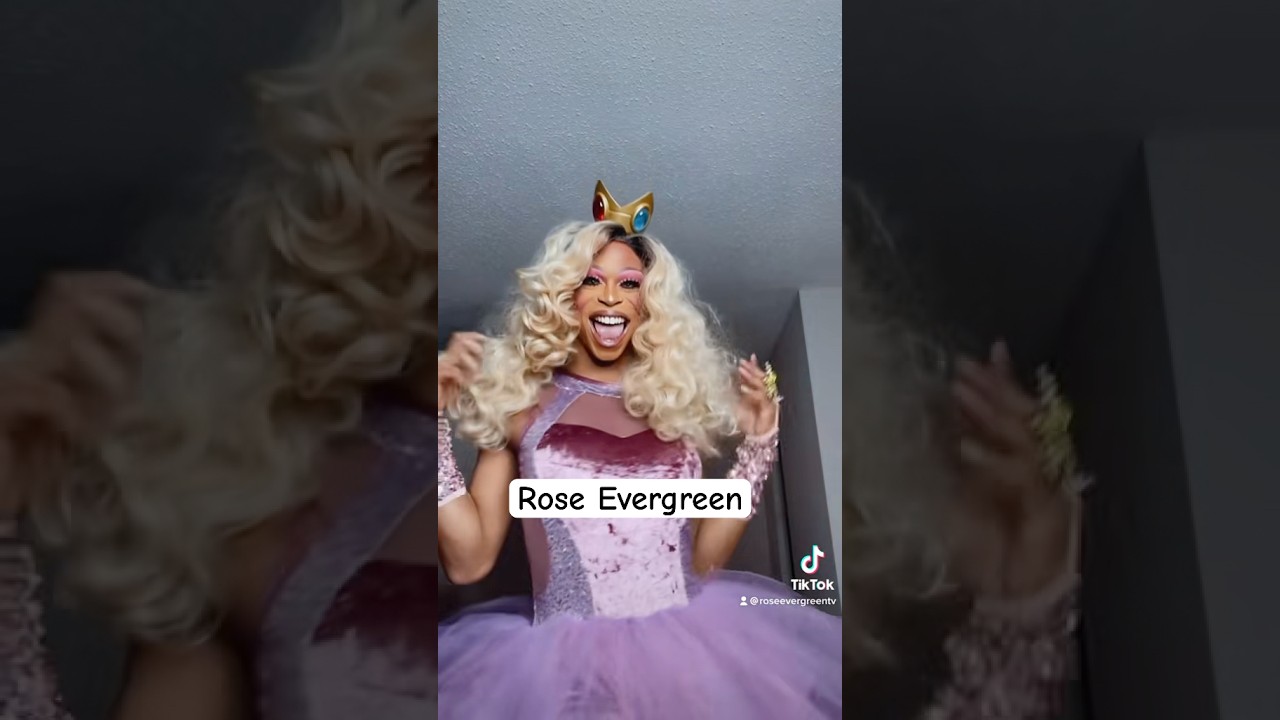 Drag Queen Rose Evergreen turns into Princess Peach #dragqueen #makeup #wlw #cosplay #princesspeach