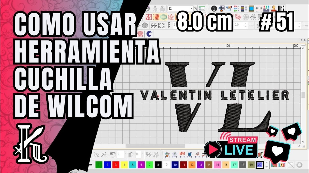 Herramienta cuchila en Wilcom ❌ Lineas guia ❌ Letras❌ cuchilla.