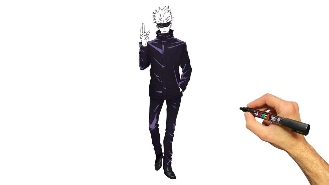 How to Draw Gojo Satoru (Full Body) | Step by Step Anime Drawing Tutorial