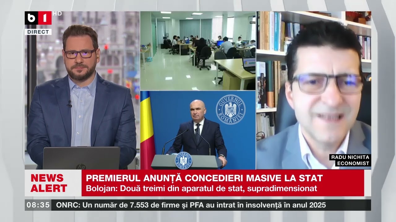 RADU NICHITA, ECONOMIST, DESPRE CONCEDIERILE ANUNȚATE LA STAT_Știri B1TV_25 ian. 2026