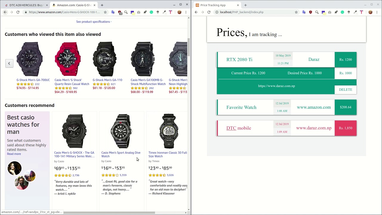 E-commerce price tracker with chrome extension built from scratch