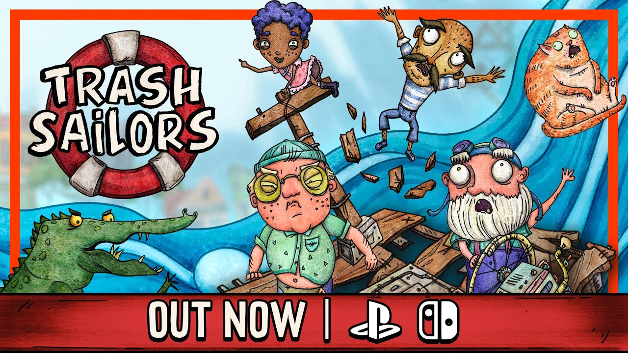 Trash Sailors - Launch Trailer (PS4, Switch) | Co-Op Trash Raft Simulator