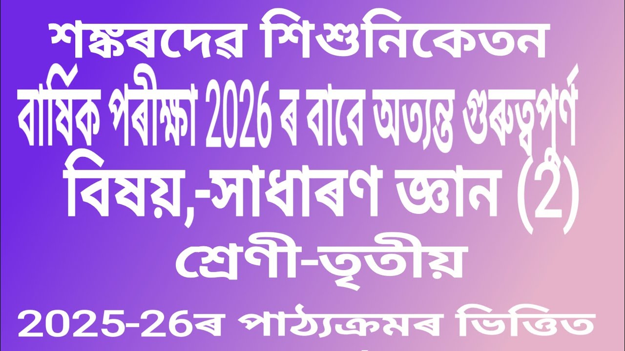 22 February 2026GENERAL KNOWLEDGE  (BASED on recent syllabus & Q.paper2025 Gen.Knowledge class3