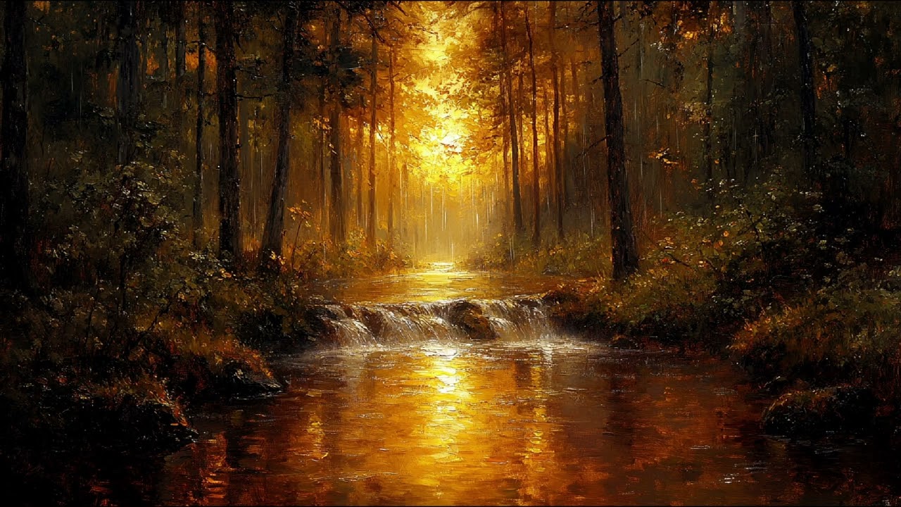 Rain on a forest stream white noise for sleeping - Night Light for Sleeping