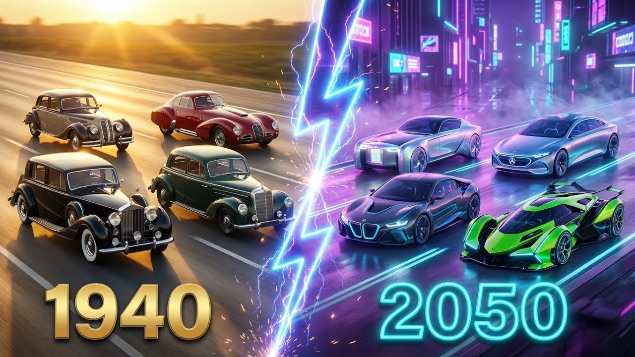 Luxury & Supercar Evolution 1940–2050 | Rolls-Royce, Lamborghini, BMW, Mercedes