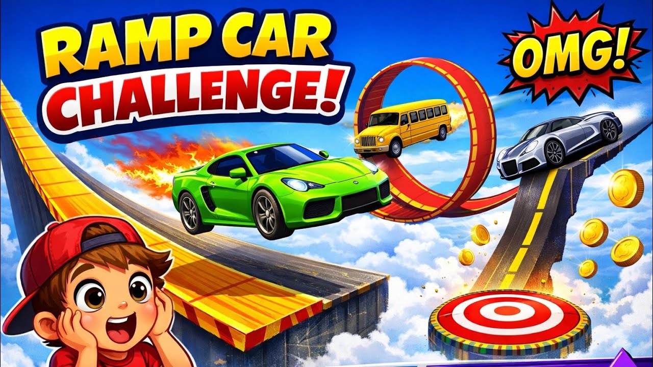 Ramp Car Game 🚗 Mega Ramp Challenge | Impossible Jump! // Fanny suhel 