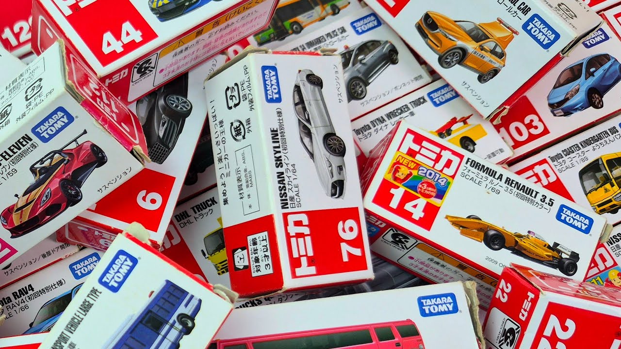 ASMR は最新のトミカ カー コレクションを開きます - トミカ ロング トラック、消防車、救急車、パトカー-Tomica Long Vehicle