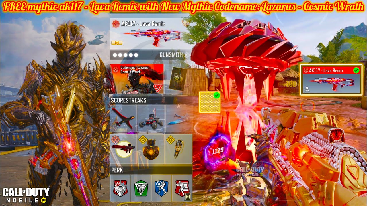 FREE Mythic AK117 Lava Remix is unbeatable with New Mythic Lazarus to drop insane Clutches in CODM 🌋