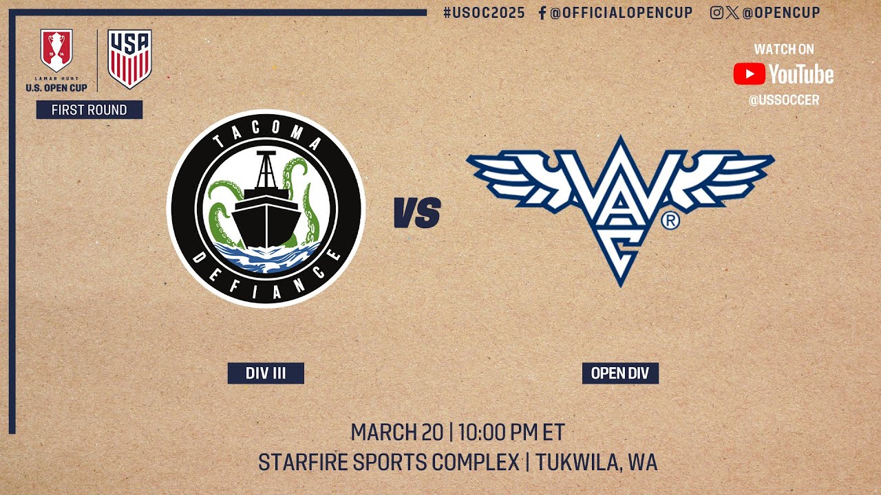 2025 Lamar Hunt U.S. Open Cup Round 1: Tacoma Defiance vs. Washington Athletic Club - 03/20/2025