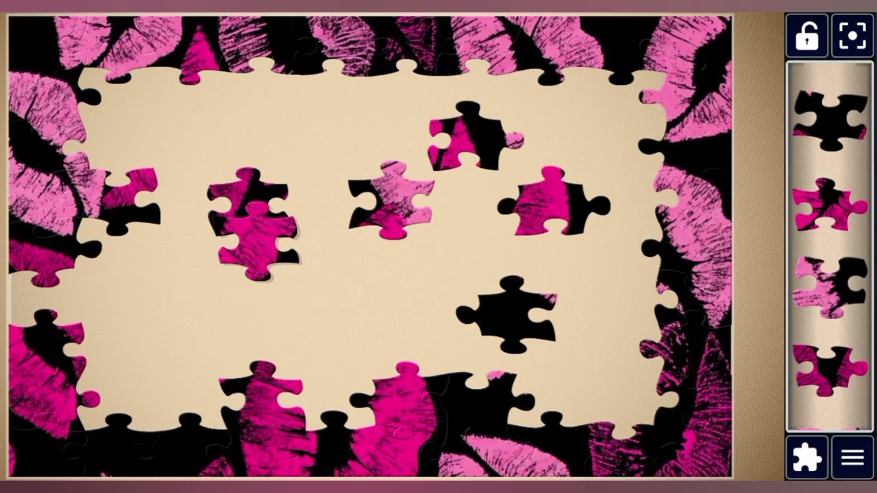 Hot-Pink Lip Print Pattern 💓👄👄💓🧩Pop- Art Puzzle 🧩//@jigsawpuzzle45